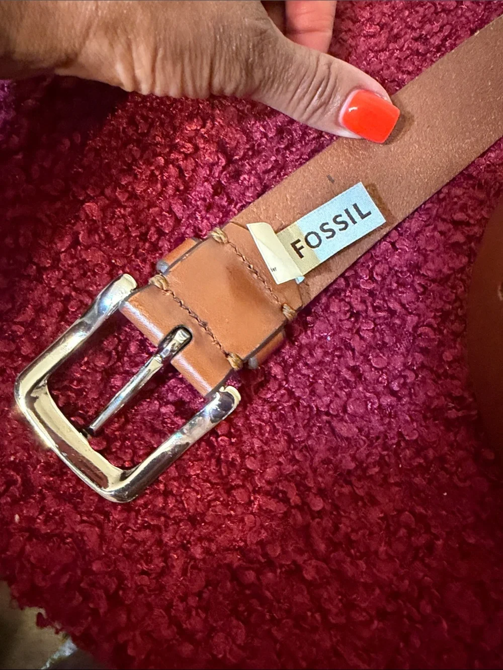 Fossil Mens Brown leather belt 34